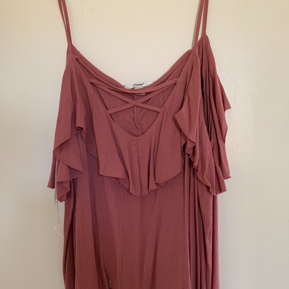 Papaya dark pink long sleeve blouse